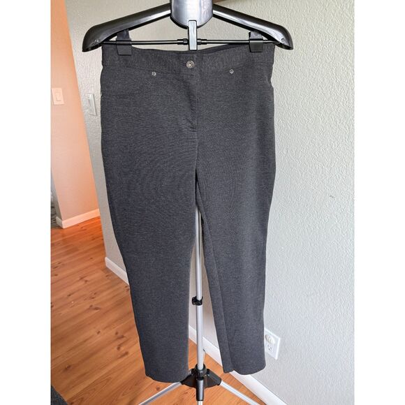 Chico's Stretchy Comfort Work Casual Office Elastic Waist Pull On Ponte Pant S/6 - Picture 1 of 4
